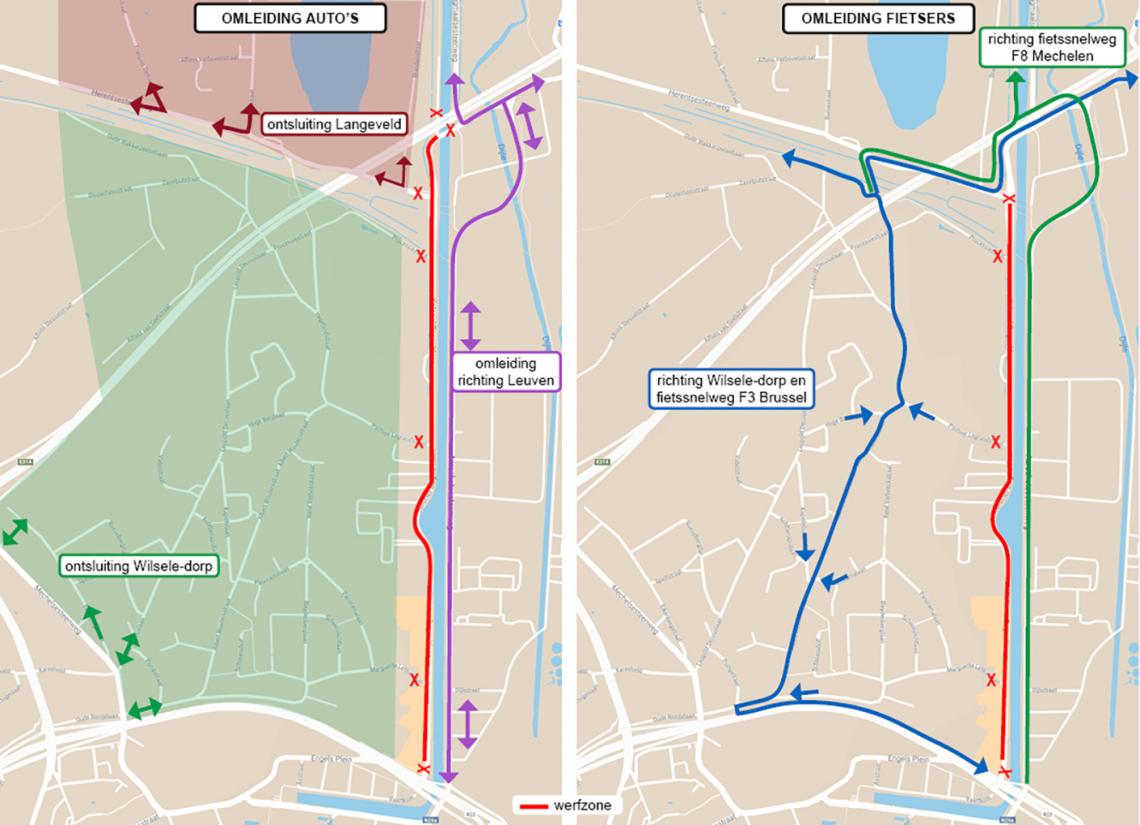 Omleiding fase 2 Kolonel Begaultlaan (bron: leuven.be) BRON: leuven.be