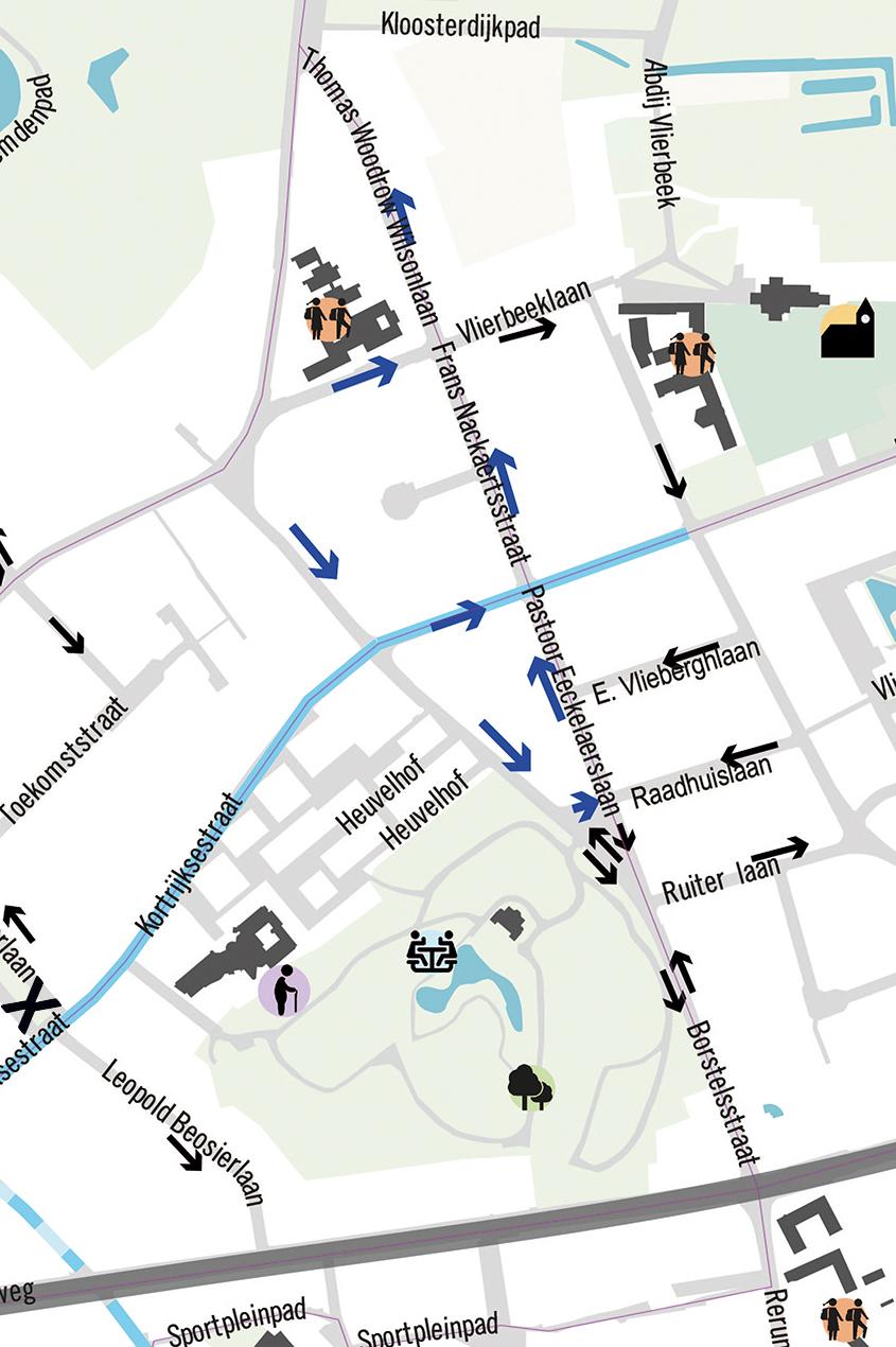 Kaart omgeving tussen Borstelstraat en Abdij van Vlierbeek