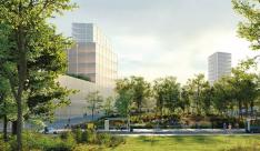 Toekomstbeeld: centrale toegang tot het wetenschapspark