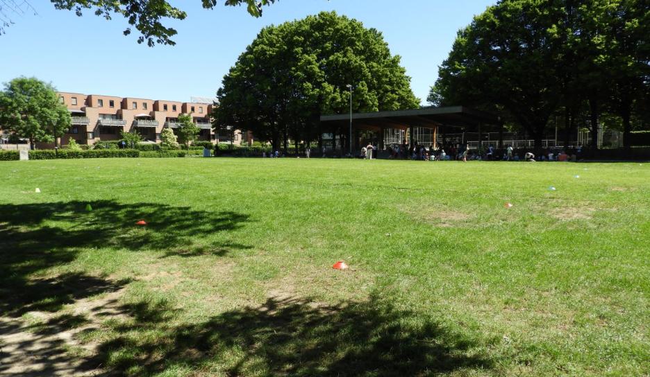Trtapveld op speelterrein De Bruul